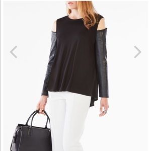 Judson Faux-Leather Sleeve Top